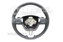 Multifunkčný volant (kožený) volant čierny / galenit (strieborný)