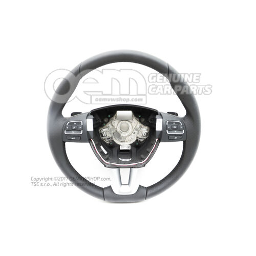 Multifunkčný volant (kožený) volant čierny / galenit (strieborný)