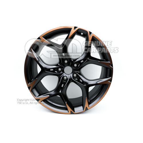 Hliníkový ráfik Satin black/meď 5FF601025M XEB