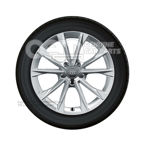 Hliníkový ráfik so zimnou pneumatikou diamantového striebra