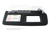 Slnečná clona so zrkadlom a krytom čierna 5G0857552DC3H8 (1)