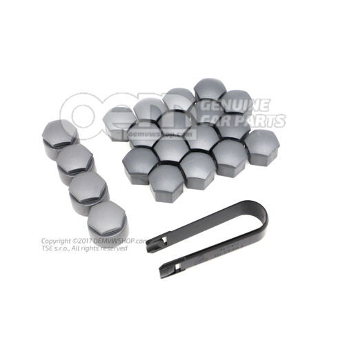 1 sada krytiek na čapy kolies strieborno sivá 000071215N Z37