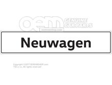 000071801AR Vehicle number plate sign, "Neuwagen" number plate type designation