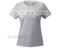 5H1084210  573 T-shirt, XS, women, grey melange, 3D VW logo, Volkswagen collection