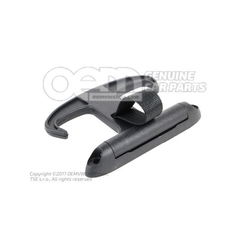 Úchyt tašky v háku na pripevnenie batožinového priestoru saténový čierny / duša