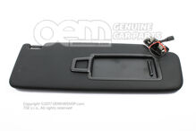 Slnečná clona so zrkadlom a krytom čierna