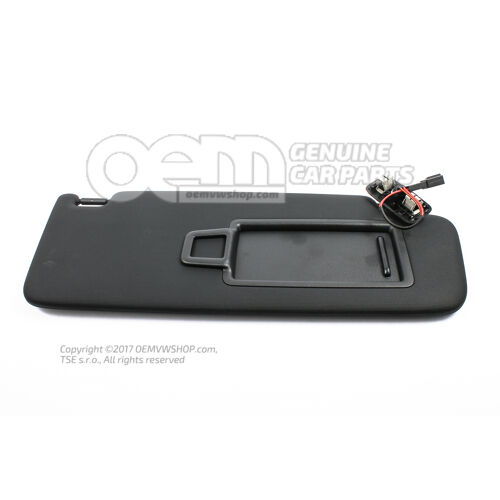 Slnečná clona so zrkadlom a krytom čierna