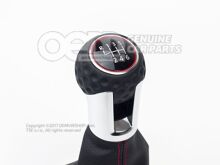 Hlavica radiacej páky (koža) čierna / alu štandard / červená (2)