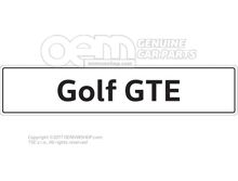5K0071801K Vehicle number plate sign, Golf GTE number plate type designation