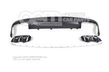 Audi S6 4K Sada zadného difúzora čierna / chróm "falošné výfukové potrubie" Audi A6 / S6 / Avant / Quattro 4K (1)